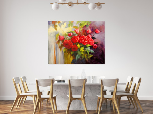 Rose Still Life Gallery Wrap Room Scene