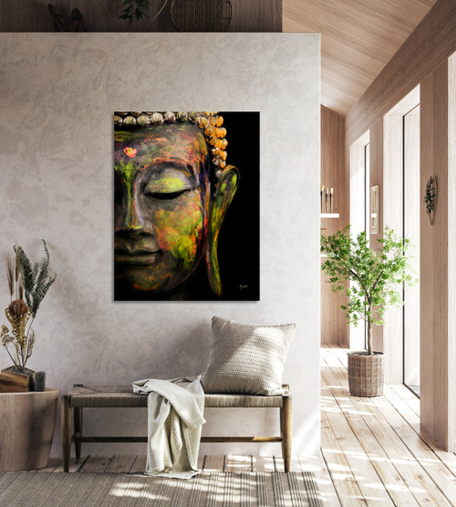 Dayglo Buddha Gallery Wrap Room Scene
