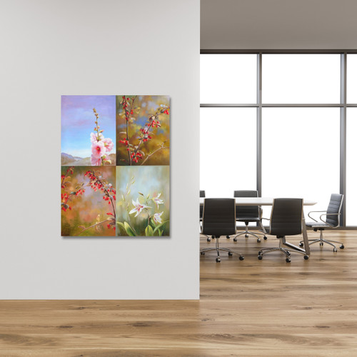 Quad Florals Gallery Wrap Room Scene