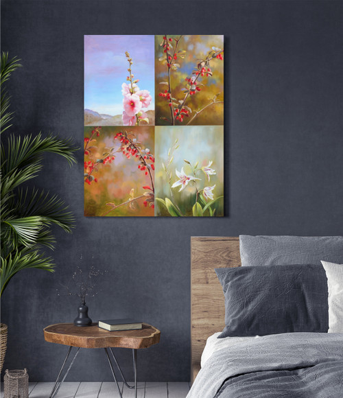 Quad Florals Gallery Wrap Close Up Image