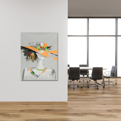 Orange Lady Gallery Wrap Close Up Image