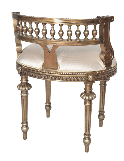 Platine Cream Vanity Chair Close Up Image