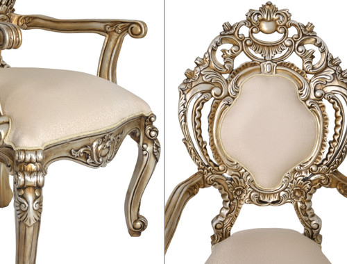 Platine Rococo Dining Arm Chair Close Up Image