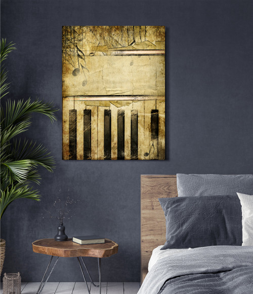 Abstract Piano Gallery Wrap Close Up Image