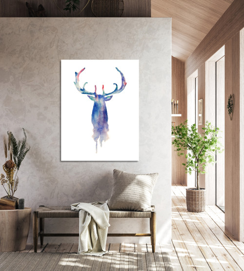 Watercolor Deer Gallery Wrap Room Scene