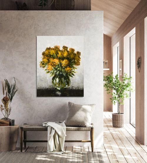 Yellow Rose Gallery Wrap Room Scene