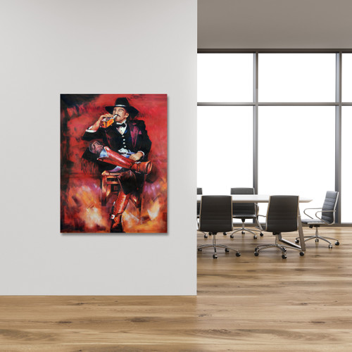 Saloon Man Gallery Wrap Room Scene