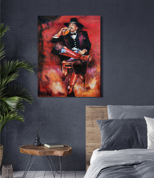 Saloon Man Gallery Wrap Close Up Image