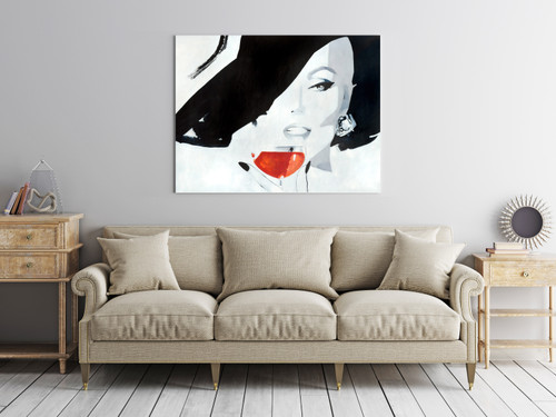 Blanco Lady 2 Wine Gallery Wrap Room Scene