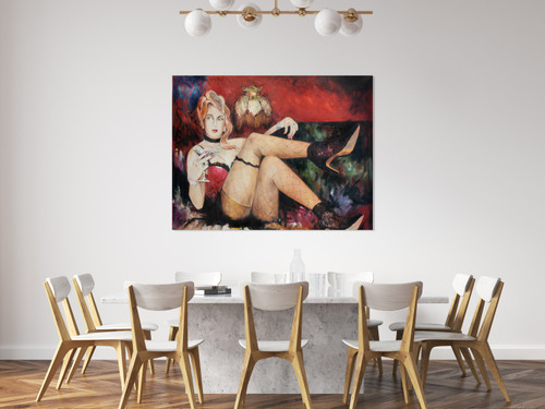 Saloon Woman Gallery Wrap Room Scene