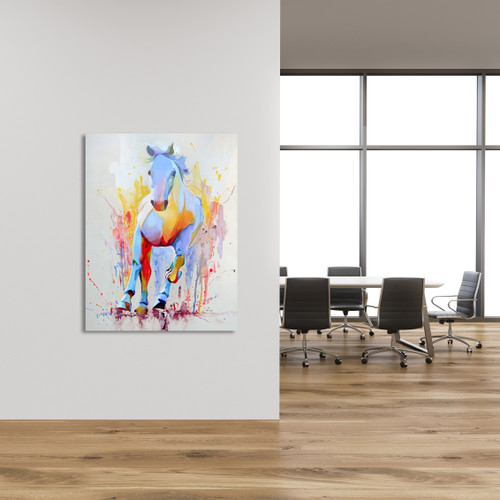 Vibrant Horse Gallery Wrap Room Scene