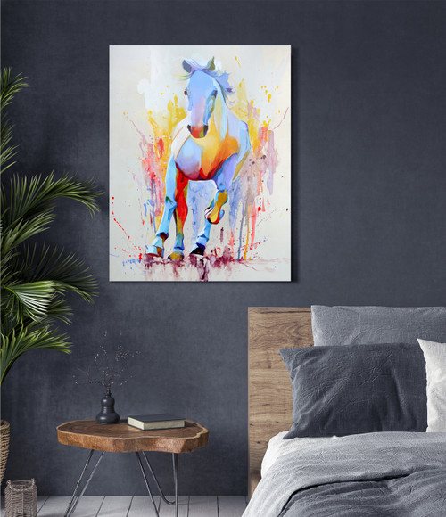 Vibrant Horse Gallery Wrap Close Up Image