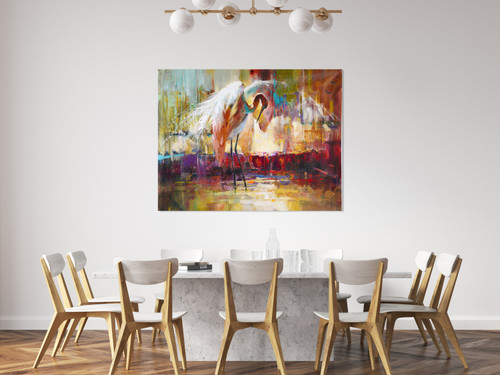 Abstract Crane Gallery Wrap Room Scene