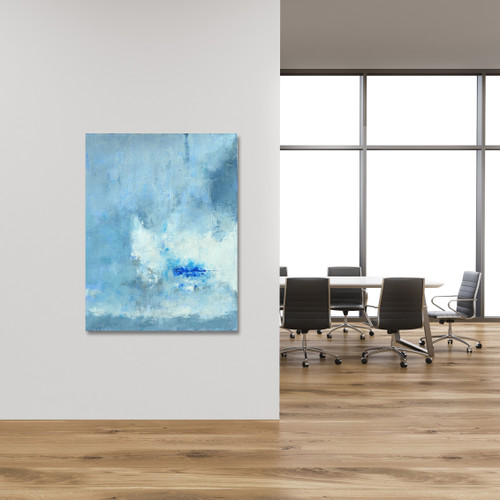 Abstract Blue Gallery Wrap Close Up Image