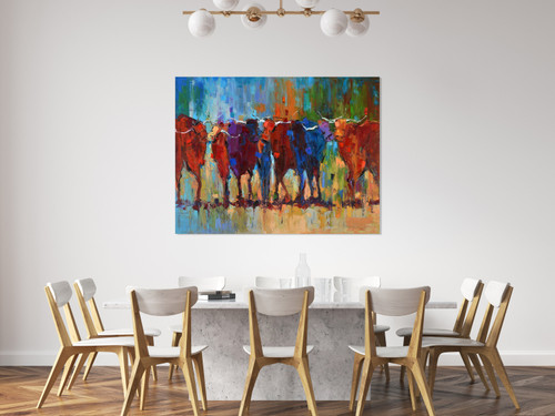 Wild Bulls Gallery Wrap Room Scene