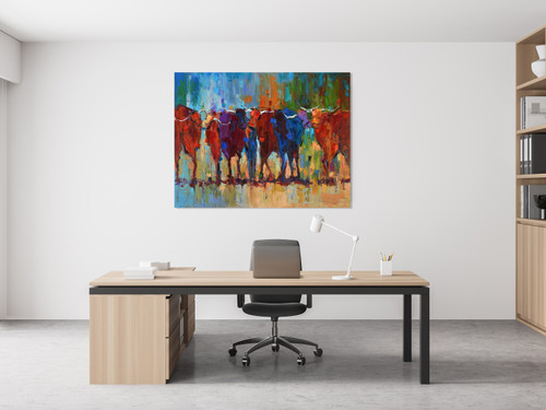 Wild Bulls Gallery Wrap Close Up Image