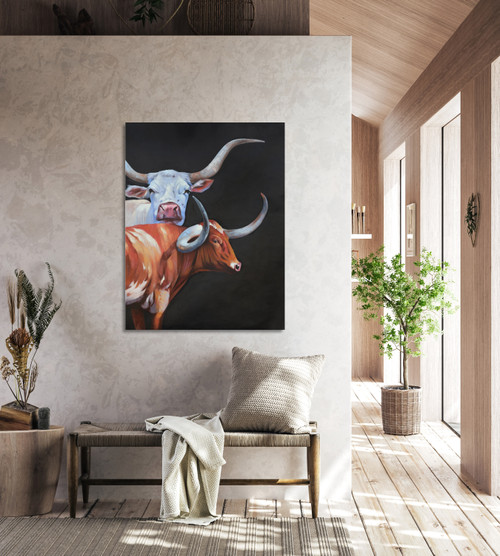 Longhorns Gallery Wrap Room Scene