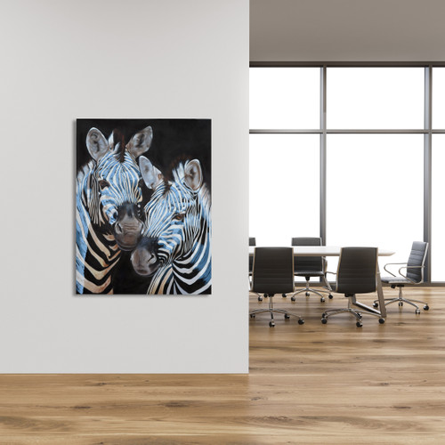 Zebra Blue Gallery Wrap Close Up Image