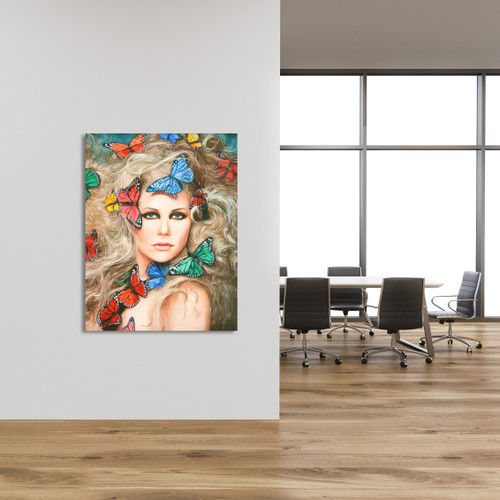 Butterfly Woman Gallery Wrap Room Scene