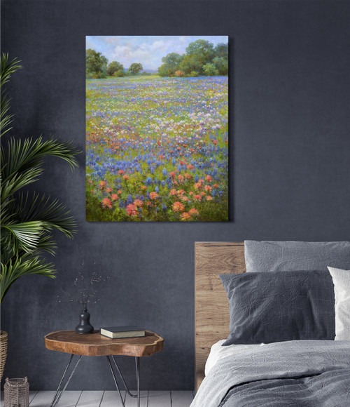Floral Field Gallery Wrap Close Up Image