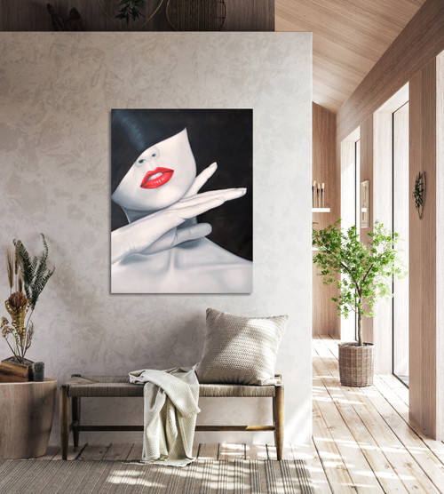 Red Lips Gallery Wrap Room Scene