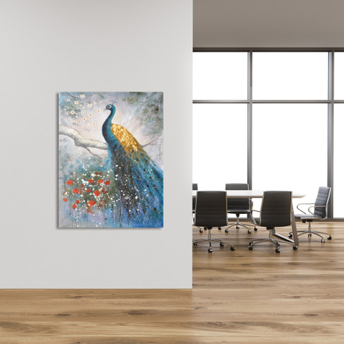 Peacock with Accents Gallery Wrap Room Scene