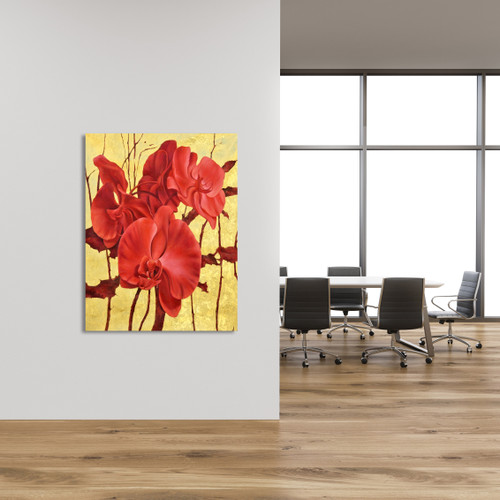 Red Orchid with Accents Gallery Wrap Room Scene