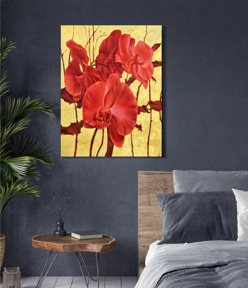 Red Orchid with Accents Gallery Wrap Close Up Image