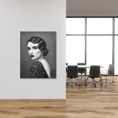 Lady Portrait Bw Close Up Image