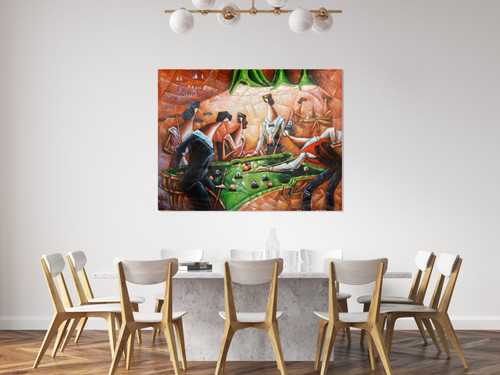 Pool Game Abstract Room Scene