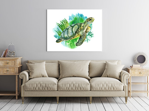 Turtle Watercolor Room Scene