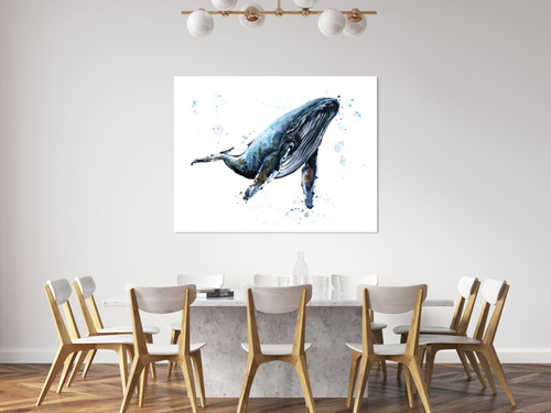 Whale Watercolor Close Up Image