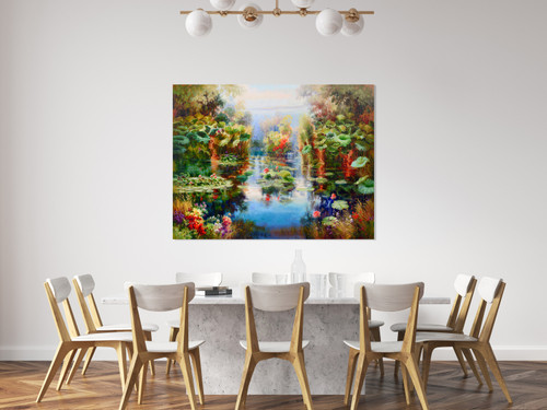 Enchanting Pond Diptych Close Up Image