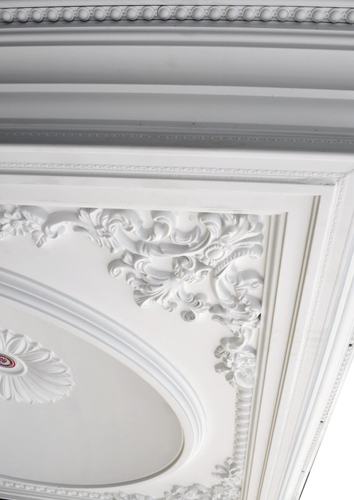 Elegant Large Dome Ceiling Medallion 58 Inch Square Close Up Image