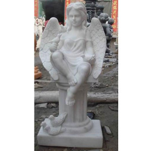 White Marble Angel Sitting