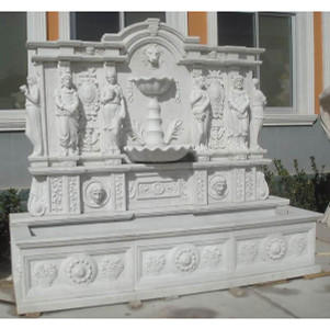 Grande White Marble Wall Fntn