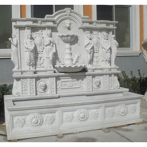 Grande White Marble Wall Fntn