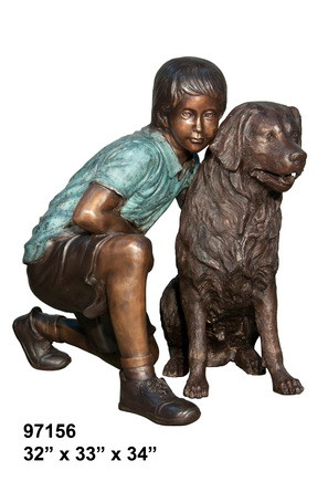 Boy Sitting With Dog