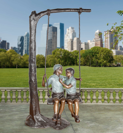 Boy and Girl on Swing