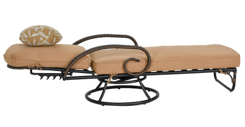 Grand Bonaire Weave Swivel Lounge With Pillow Close Up Image