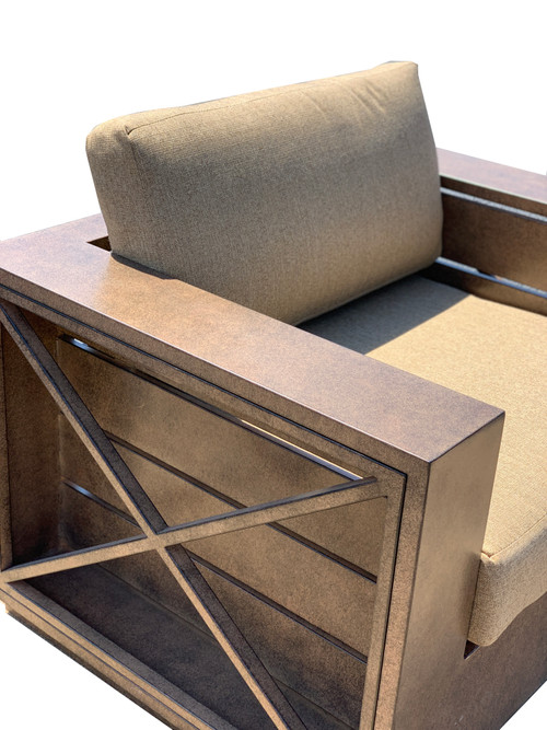 Mountain Studio Modern Rustic Outdoor Club Chair Close Up Image