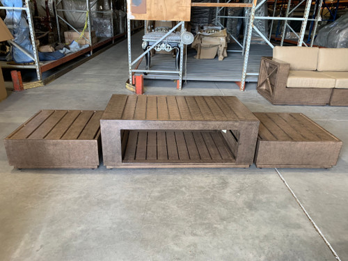 Mountain Studio Modern Rustic Outdoor Side Table Room Scene