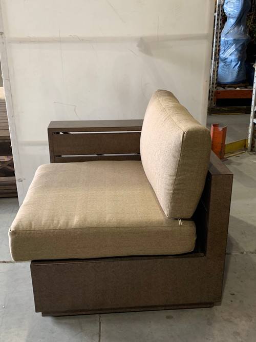 Mountain Studio Modern Rustic Outdoor Right and Left Arm Single Seaters With Cushions Room Scene