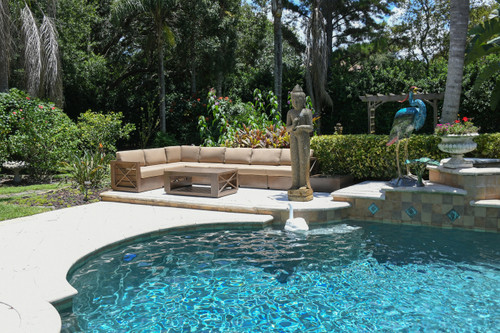 Mountain Studio Outdoor Table Coffee Set of 3, Aluminum Room Scene