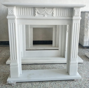 Clean White Marble Mantel T7118