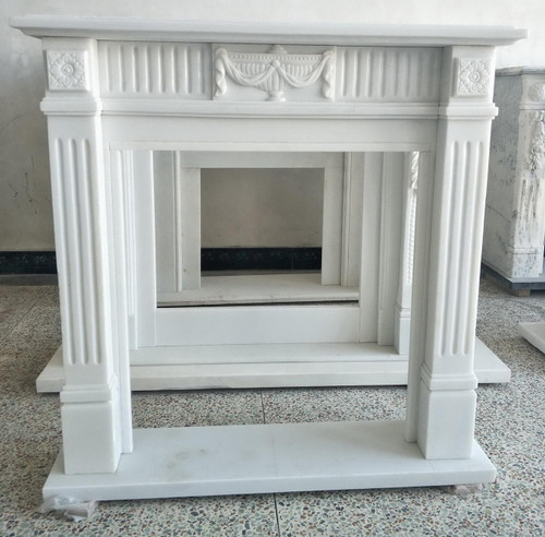 Clean White Marble Mantel T7118