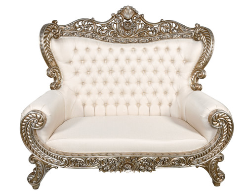 Platine Palatial Hand Carved Parlor Sofa Close Up Image