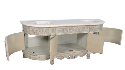 Essex Parchment Double Vanity 84 inch Close Up Image
