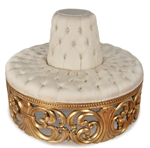 Gold Rococo Circular Cream Settee Room Scene
