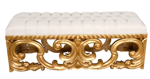 Gold Rococo Three Seat Bench Room Scene